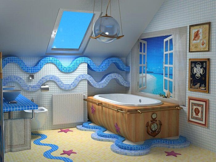 Детская ванная в морском стиле