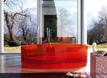 Цветная ванна из закаленного стекла