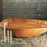Ванна из деревянных ламелей